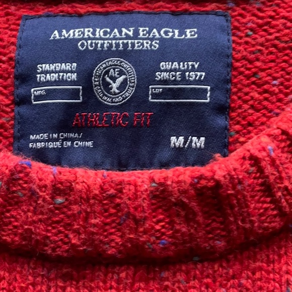 American Eagle Outfitters Men’s Patch Elbow Ribbed Crewneck Sweater Size Medium - Picture 12 of 16
